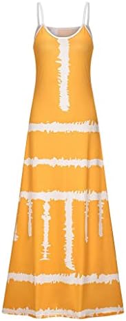 Wpoumv плус фустан со големина за жени летен без ракав V-врат макси фустани Обичен блок во боја, сад за лежење на долга плажа фустан