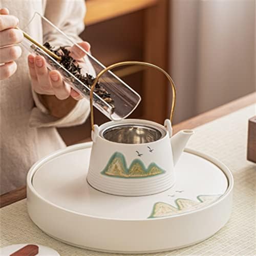 ГАНФАНЕР КЕРАМИСКИ КУНГ ФУ чај сет домашен канцеларија Комплетен јапонски чај за подароци за чајници за чај
