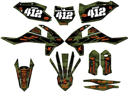 Сите Освен 250 SX Apache Зелена Сенге Графика Комплетен Комплет Со Rider I. D. Компатибилен Со KTM