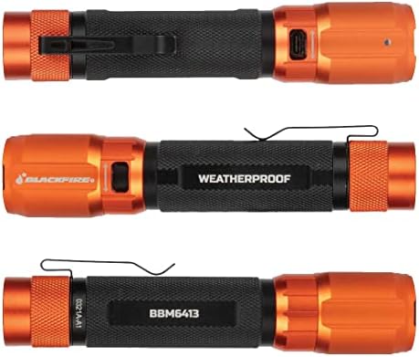 Blackfire - Klein Tools Outdoors - Вклучен е полнеж со 2 -бои LED водоотпорна светлина BBM6413, 1000 лумени, вклучен кабел за футрола и USB -C,