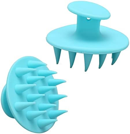 Шампон четка Скалп 2 пакет сина коса шампон четка за скалпот масажер изработен од мек силиконски, масажерен силиконски скалп идеален