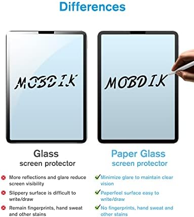 Mobdik PaperFeel стакло заштитник на екранот компатибилен со iPad Pro 11 инчи и iPad Air 5 -та / 4 -та генерација [калено стакло] [EZ