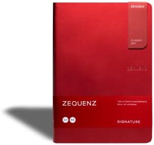 Серија на потписи на Зекенц Класик 360, Големина: Голема, боја: црвена, хартија: владее, мека лаптоп, мека врзана весник, 5,75 x 8.25,