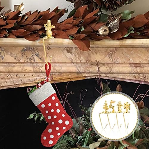 Cabilock Christmas Decor 4PCS XMAS Style Mantel Hooks Shating Wanking Onnaments XMAS украси Божиќни украси