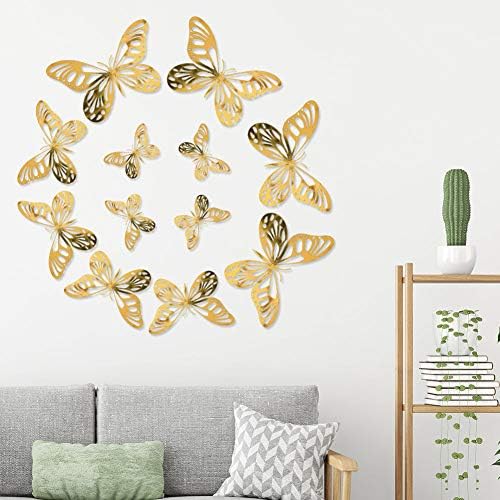 24 парчиња 3Д налепница за butterидови од пеперутка, изработена жива облека за расадник за пеперутка, 3Д занаети за wallидна уметност
