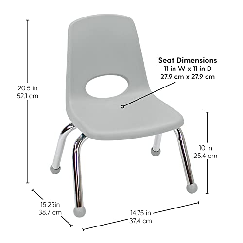 Фабрички директни партнери 10377-lg 10 Училишен стол за оџаци, редење студентско седиште со хромирани челични нозе и топчести плочки за учење