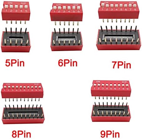 10pcs тип на слајд тип на натопување на модулот за прекинувач на модулот 2,54мм, црвен прекинувач за прекинување на прекинувачот
