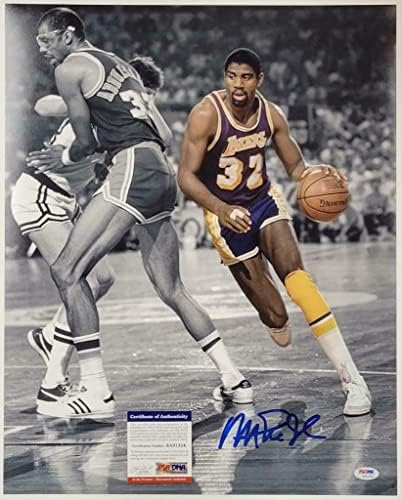 Magic Johnson Autograph потпиша 16x20 Photo 3 Lakers ~ PSA/DNA COA - Автограмирани НБА фотографии