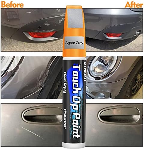 MyProkit Touch Up Paint for Cars, Agate Grey Car Demover Car Paint, 2 во 1 допир на пенкало за боја за разни автомобили, брзо сушење и