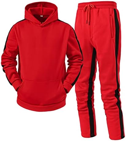 Egmood Машки тренерки 2 парчиња атлетски худи -тренерки поставени активни облека со целосен патент -тренерски спортови сет случајно