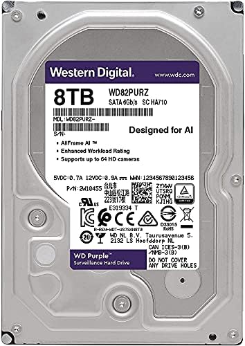 Западен Дигитален-WD 8TB Виолетова Надзор Внатрешен Хард Диск - 7200 Вртежи Во МИНУТА Класа, SATA 6 Gb/s, 256mb Кеш, 3.5, Крипто