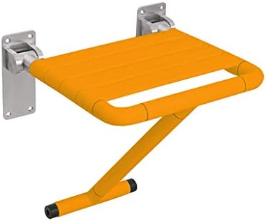 Столици за бања Knoxc, стол за преклопување туш, NG носење капацитет најлон wallид што виси столче со нозе за поддршка/портокал