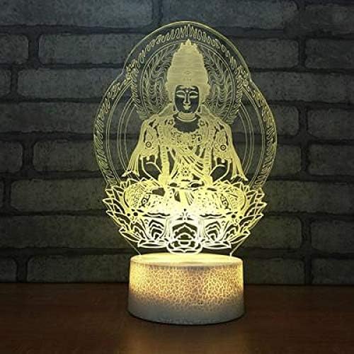 Индиски Буда акрилик 3Д ноќна светлина во кревет во кревет независна маса