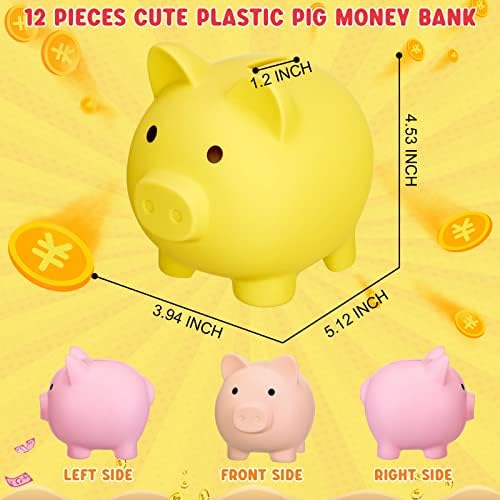 12 компјутери Симпатична пластична свинче банка за големо свињи пари за возрасни големи свињи парички банка за заштеда на пари