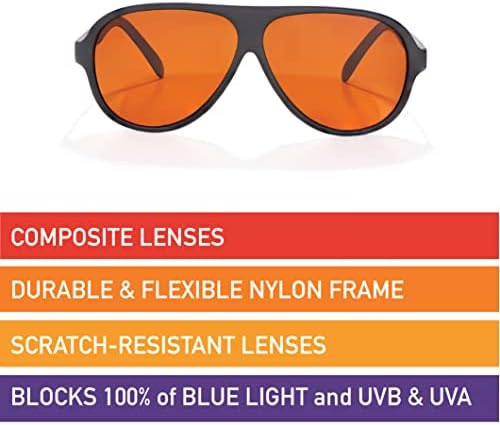 BluBlocker, Црна Оригиналниот Авијатичар Очила За Сонце Со Гребење Отпорни Објектив | Блокови Од Сина Светлина и & & засилувач; УВБ