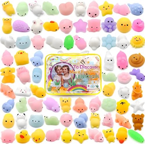 80 компјутери Kawaii Squishies, Велигденски мочи играчки за деца за деца, велигденски корпи за деца, велигденски полнила за јајца, фид играчки