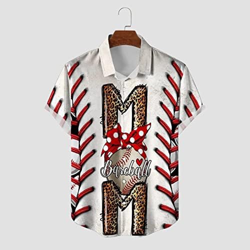 2023 година Нова маица 3Д бејзбол отпечатоци за маж со кратки ракави со кратки ракави за печатење кошули машки кошули случајни врвови