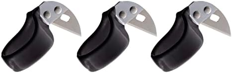 Безбеден нож на Razor Edge - Нож за комунален прстен за прст со остар, директно сечило - Големина на прстенот 10 - Зашилен врв - 3 -пакет - со