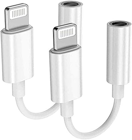 2 пакувања [Apple MFI овластен] за адаптер за слушалки од 3,5 mm, молња до 3,5 mm слушалки/слушалки за конвертор на Audio AUX адаптер за iPhone