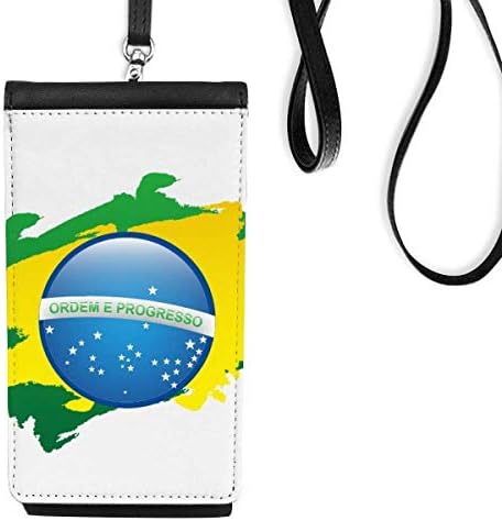 Бразилско знаме за култура Елемент Мапа Телефонски паричник чанта што виси мобилна торбичка црн џеб