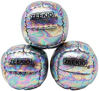Zeekio Galaxy Juggling топки - Премиум 12 панели оригинални кожни топки - 130g - 67мм - пакет од 3 - Космо
