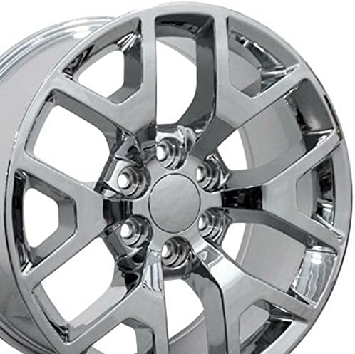 OE Wheels LLC 22 инчи бандажи се вклопуваат пред 2019 Silverado Sierra Pre-2021 Tahoe Suburban Yukon Escalade CV92 22x9 Chrome Wheel