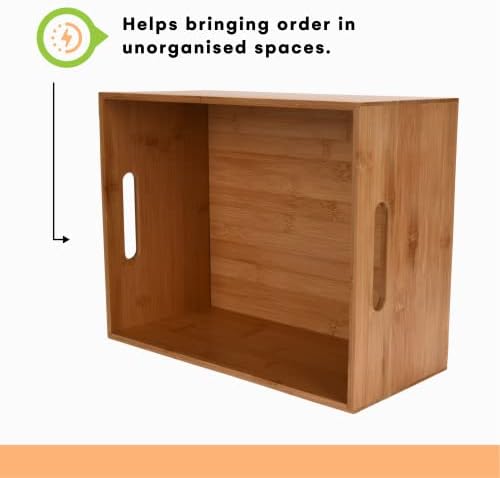Бамбус Кутија За Складирање-Природно Дрво Кутија Складирање За Кујна, Дневна Соба, Бања, Канцеларија , И Оставата, Чајната Кујна-Совршен