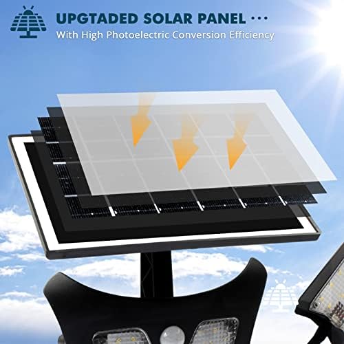 Duewot LED соларна поплава светлина на отворено, 180 ° прилагодлив светло на сензорот за соларно движење со далечински и 3 режими