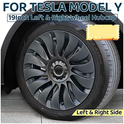 19inch R&L Hub Cap ， Компатибилен за Tesla Model Y 2023 ， ABS Wheel Hubcap комплет замена за перформанси на автомобили Комплетни додатоци за покривање на раб