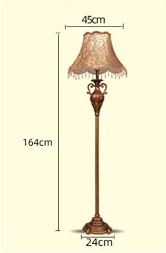 Подна ламба стоечка ламба гроздобер смола под подот ламба со ламба со ткаенина сенка Класичен E27 приклучок Под светло за дневна соба подна