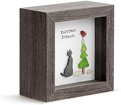 Демдако чисти пријатели Вудграјн 4 x 4 Дрво и стакло Божиќна сенка кутија