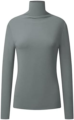 Јаромо женски руно роно латленк со долг ракав мек стрип тенок поставен под кошула од слој