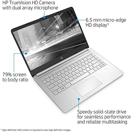 HP Најновите 14 HD Лаптоп, Intel Core i5-1035G1, Intel UHD Графика, 8GB SDRAM, 256GB SSD, Природни Сребро, Windows 10