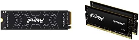Кингстон Фјури Отпадник 1tb PCIe Gen 4.0 NVMe M. 2 Внатрешна Игри SSD &засилувач; Кингстон Бес Влијание 32GB 3200MHz DDR4 CL20 Лаптоп Меморија