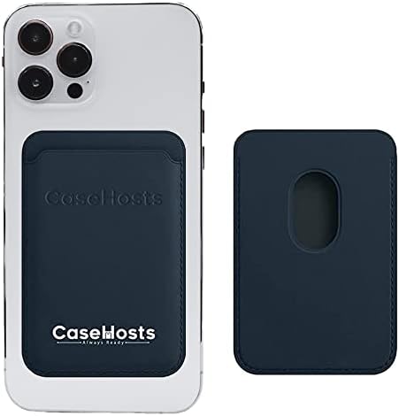 CaseHosts Magsafe Wallet | Совршен паричник на држач за картички за безжично полнење iPhone | Маг-безбеден кожен паричник за грб