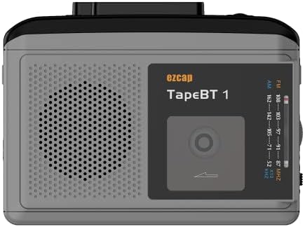 Играчи на касети со Bluetooth, EZCAP244, AM FM Radio Walkman Cassette Player, вграден звучник, батерија 2AA или USB напојување