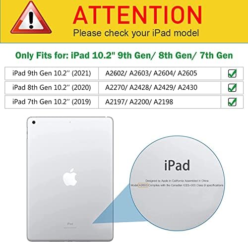 За iPad 10.2 случај 7-ми/8-та/9-та генерација iPad Case, прилагодлив не-лизгачки фолио-штанд паметен капак за нов Apple iPad 9/8/7 Gen 10.2 инчи-патриотски орел