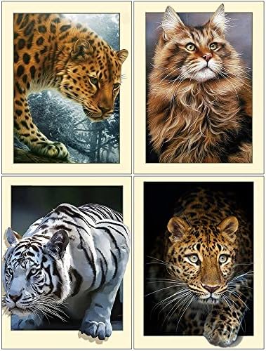 Дијамантски вез тигар мачка леопард слика ригинестонс мозаик дијамантски сликарство животни целосен квадратен декор за вежбање