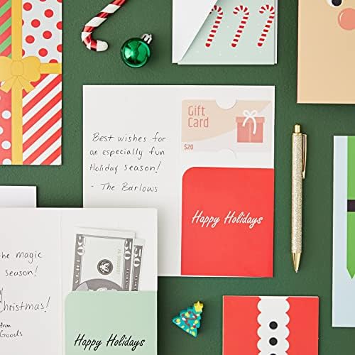 36 Пакувајте картички за Божиќни пари со коверти, 6 разновидни дизајни за празници