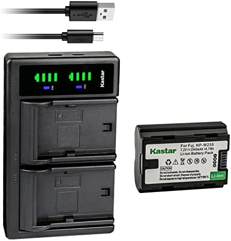 Замена на батеријата Kastar 1-Pack NP-W235 и LTD2 USB полнач за Fujifilm NP-W235 NPW235 батерија, Fujifilm BC-W235 BCW235 Полнач, Fujifilm