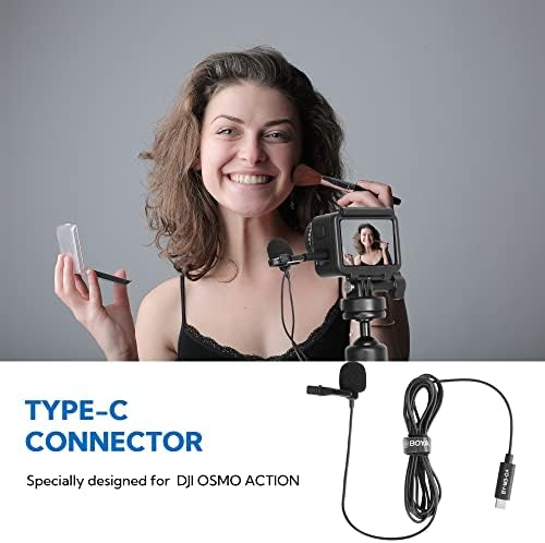 Boya BY-M3-OA приклучок и играјте омнидирекција лавалиер микрофон дигитален клип-на-лапел микрофон USB тип-c приклучок компатибилен со
