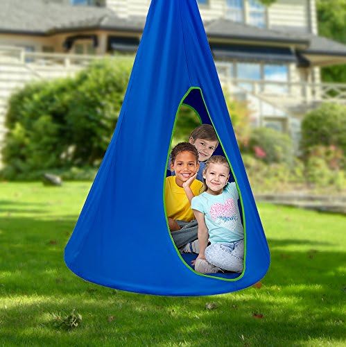 Sorbus Pod Swing for Kids - Трајно висечко столче за висина w/прилагодливо јаже - 2 прозорци и 1 влез - сензорни шатори за дрвја