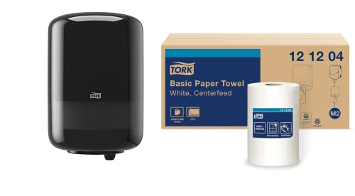 Tork Industrial Centrefeed Dispenser Black - M2 + Refill - Централно рачно крпа бело, 6 x 600 чаршафи