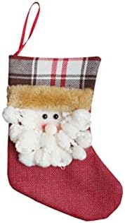 Божиќни чорапи што висат чорапи за камин декор чорап торба торбичка торбичка со санта снежен човек тесто, филер на Велигден
