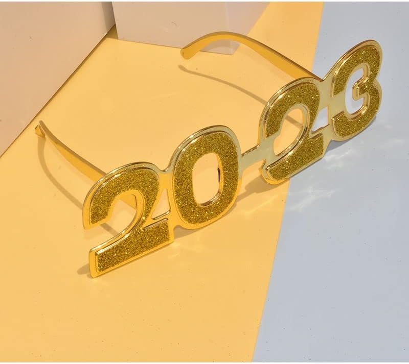 SWYOUN 4PCS 2023 Пластични очила Среќна новогодишна ноќна диплома 2023 Класа од 2023 година Партија за фотографии со фотографии
