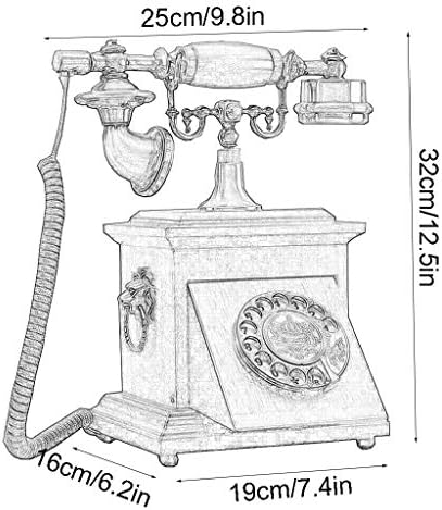 QDID античко цврсто дрво Телефон, ретро телефон жичен ротари телефонски телефонски кабелски телефон стар телефон