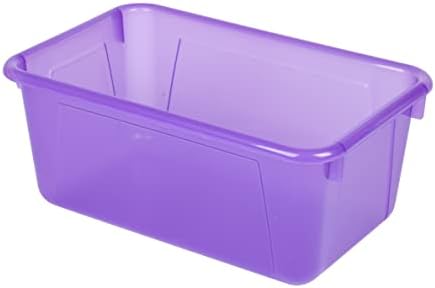 Мали кабини за куби за складирање-Пластични контејнери за складирање за училница, 12,2 x 7,8 x 5,1 инчи, бонбони виолетова, 5-пакет