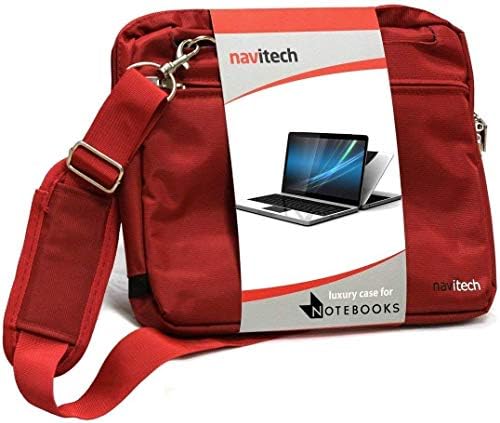 Навитех Црвен Премиум Месинџер/Торба За Носење Компатибилна Со HP Stream 11-ak0007na 11,6 Инчен Лаптоп | HP Stream 11-ak0008na 11,6 Инчен