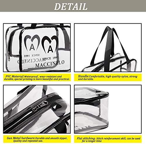 МАЛИНБА 3 Парчиња Чиста Водоотпорна Шминка Козметичка Кеса Пвц Патент Торба За Носење Тоалетна Торбичка За Багаж Торба За Патување