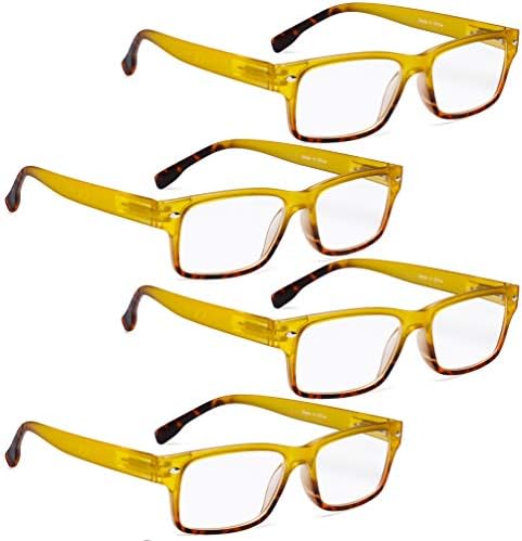 Читање очила 4 пакуваат дами стилски шарени читатели за жени кои читаат